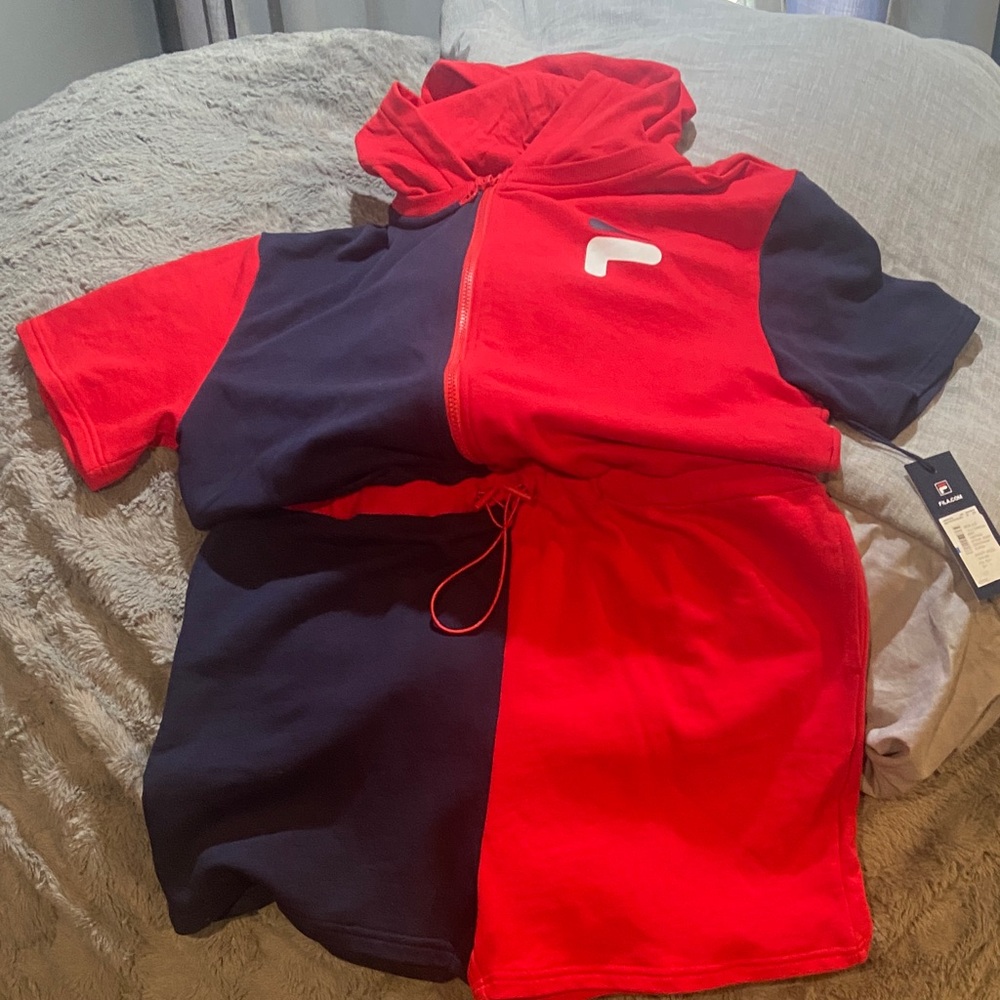 Womans Red and Blue Romper